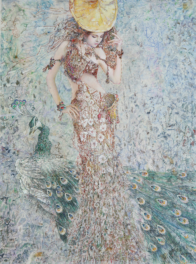 陈崇平作品 现代重彩画《争艳》.jpg